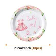 Bộ bát đĩa, khăn ăn và cốc dùng một lần chủ đề em bé màu hồng, phục vụ 10 người, thích hợp cho sinh nhật, đám cưới, tiệc tùng, dã ngoại gia đình. - Xem 6