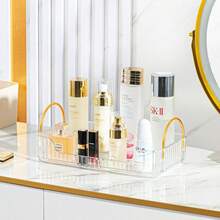 Bathroom Countertop Storage Rack, Dressing Table Countertop Storage Tray, Bathroom Countertop Tray Storage Rack, Plastic Tray Rack, Can Place Perfume, Cosmetics, Skin Care Products (Transparent White) - White - View 14