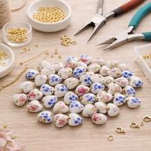 Separador Corazón De Cerámica con flores Multicolor para Bisutería 1 Tira anillos arenero para gato Producto de calidad Diseño moderno Uso diario Perfecto para regalo - Multicolor - Ver 1