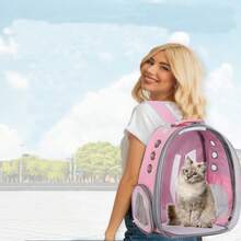 Cat Backpack Carrier, Pet Cat Carrier With Ventilated Design For Carrying Puppy Cats, Pet Carrier Backpack For Traveling/Hiking/Camping/Outdoors Airline Approved Travel Carrier(Pink) - Baby Pink - View 4