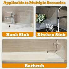2pcs Bathtub Splash Guard - Transparent Plastic Shower Splash Cover, Self-Adhesive Waterproof Bathtub Splash Barrier, Easy To Install, For Bathroom Protection, Bathroom Decor, Fall Decor, Bathroom Accessories, Back To School - Multicolor - View 8