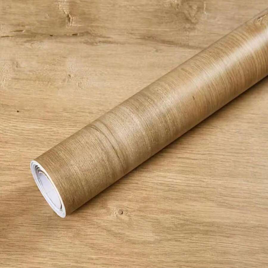 Giấy dán tường tự dính vân gỗ, giấy dán tường vinyl có thể tháo rời, giấy dán tường kiểu gạch đá và gỗ dán tiện dụng cho mặt bàn, tủ, đồ nội thất, trang trí tường phòng, họa tiết ngẫu nhiên. - 1PC - Xem 1