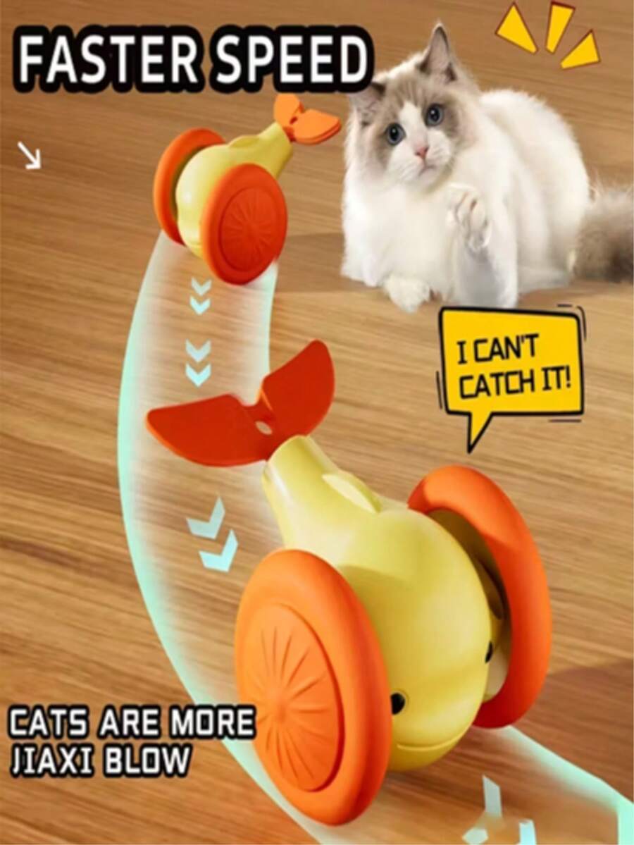 智能电动鲸鱼造型猫玩具车，宠物自娱自乐车，猫咪娱乐放松的理想之选