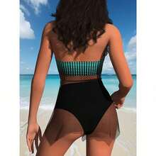 Summer Vibrant Two-Piece Swimsuit Collection | High-Waisted Tummy Control, Print/Color Block/Ruffle, Vacation Style Swimwear Set - TD-C2556-01 - Xem 2