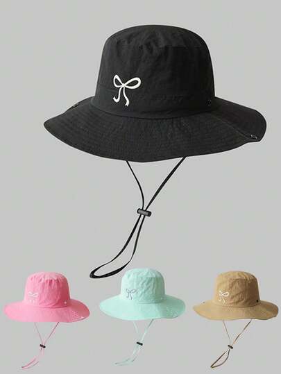 Mũ tai bèo kiểu Hàn Quốc mới, nhanh khô, mũ chống nắng ngoài trời mùa xuân/hè dành cho nữ, mũ chống nắng bằng polyester kẻ sọc thời trang, chắn gió và chống tia UV.