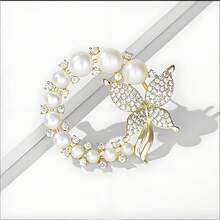 Ghim cài áo hình bướm đính ngọc trai dành cho nữ, phụ kiện cài ve áo tinh tế, thiết kế đa năng. - Nhiều màu - Xem 2