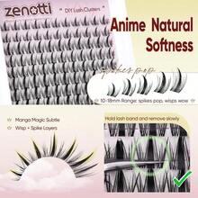 Fairy Lash Clusters Manga Eyelash Clusters Natural Lash Clusters With Spikes Wispy Cluster Eyelash Extensions Anime Lashes Extensions Wet Look With Band 10-18MM By - B2-Natural Fairy lash clusters - Xem 5