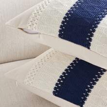 1 pieza Funda de almohada decorativa de estilo bohemio - Un azul profundo - Ver 6