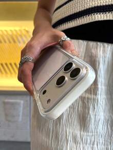 Splicing Minimalist Contrast Color Edge White Phone Case Compatible With IPhone 17 Pro Max/17 Pro/17/16 Pro Max/16/16 Pro/16 Plus/15/15 Pro Max/15 Pro/15 Plus/11/12/13/14 Pro Max/12 Pro/12 Pro Max/13 Pro/13 Pro Max/14 Pro/14 Pro Max/14 Plus, Soft Shell, Minimalist & Creative - White - View 2