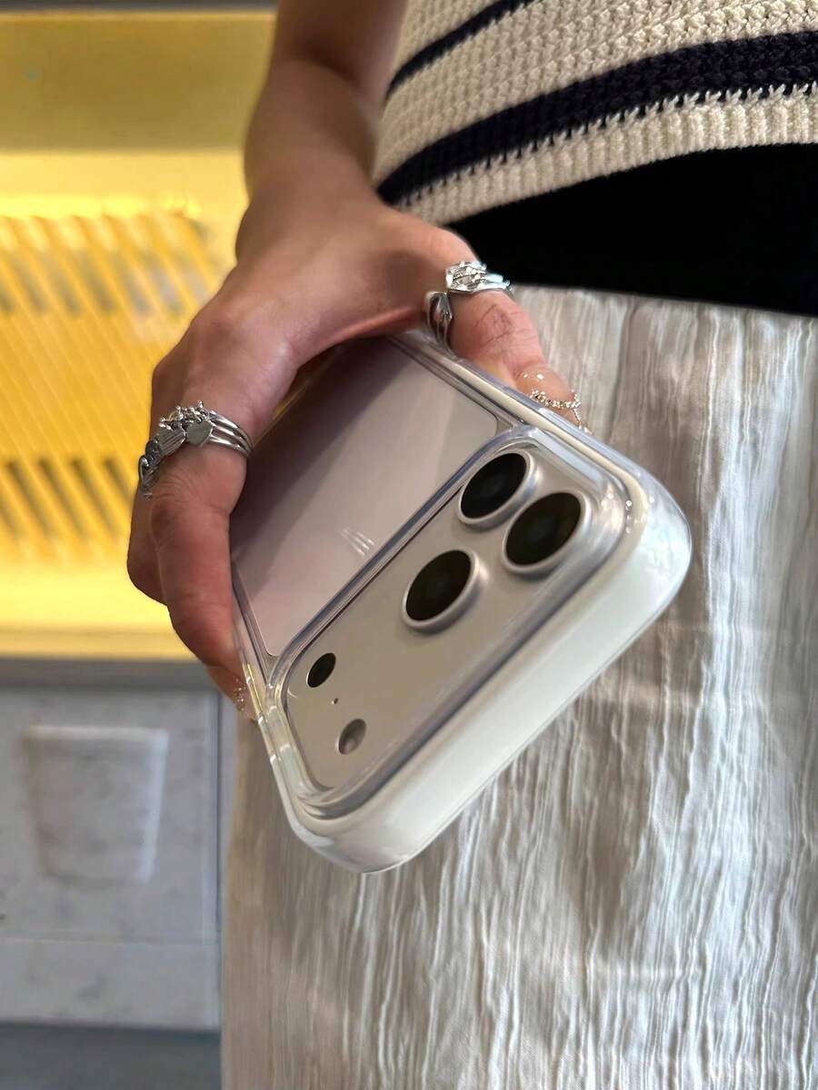 Splicing Minimalist Contrast Color Edge White Phone Case Compatible With IPhone 17 Pro Max/17 Pro/17/16 Pro Max/16/16 Pro/16 Plus/15/15 Pro Max/15 Pro/15 Plus/11/12/13/14 Pro Max/12 Pro/12 Pro Max/13 Pro/13 Pro Max/14 Pro/14 Pro Max/14 Plus, Soft Shell, Minimalist & Creative