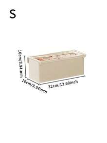 1/2 件带盖/无盖布质折叠收纳盒，带可见窗口，家用抽屉式牛仔裤收纳盒 - 帶蓋米色 - 查看 10