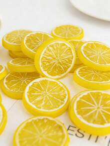 5/10/20pcs Artificial Plastic Lemon Slices, Suitable For Spring Wedding, Mother's Day, Valentine's Day, Vase Decor, Home, Dining Room, Bedroom Decor, Holiday Birthday Party Supplies, Outdoor Garden Decor, Graduation Gift, Fake Plants - Yellow - View 2