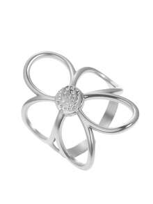 1pc Stainless Steel Flower Open Ring For Women, Hollow Daisy Design, Floral Element, Retro Sweet Style, Gold/Silver Color, Suitable For Daily Wear, Date, Valentine's Day/Birthday Gift - Ring - View 5