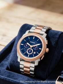 Đồng hồ Fossil nam, máy quartz, vỏ thép không gỉ, ba kim, mặt kính chống trầy xước FS5037/FS5172 - Màu xanh lam - Xem 1