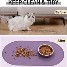 1 Tấm lót thức ăn cho chó Dog Buddy - Tấm lót bát ăn cho mèo chống thấm nước, Tấm lót silicon cho bát thức ăn và nước uống của thú cưng, Tấm lót cho ăn chống trượt có viền, Tấm lót thức ăn cho chó trên sàn nhà, Đồ dùng cho chó con, Phụ kiện cho mèo - Màu be - Xem 10