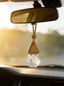 Fragrance-Free Car Fragrance Pendant - Transparent Glass Rhombus Triangular Bottle, Car Diffuser Decor, Rearview Mirror Hanging Accessory, Fashionable Car Fragrance Accessory, Suitable For Any Car Interior Style - Ornaments - View 2