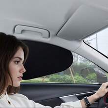 2 piezas Parasol para ventana lateral del coche, aislamiento del calor del verano y reducción del deslumbramiento, diseño antiestático que no bloquea la visión y conduce de manera fresca - 2 parasoles curvos para ventanas laterales - Ver 6