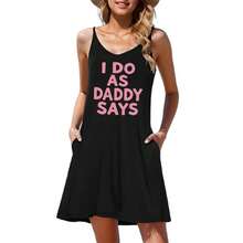 Plus Size - A Chic Black U-Neck I DO AS DADDY SAYS Dress Designed For Plus-Size Women, Ideal For Beach Getaways, Summer Events, And Casual Lounging. This Elegant Spaghetti Strap Dress Is Perfect For Weddings And Evening Parties - 黑色 - 查看 5