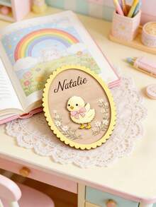 Personalized Birth Name Plaque: Customized Wooden Plaque With Rabbit, Gosling Or Chick Silhouette, Each Engraved With Unique Name. Birth Announcement Plaques, Decorative Gift Tags, Nursery Name Sign. Personalized Gift For New Moms And Parents. - Multicolor - View 7