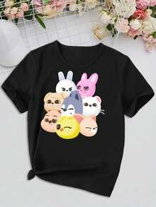 Women's SKZOO SKZ T-Shirt For Ladies  Featuring Bang Chan  Changbin  Felix  And Hyunjin  A Must-Have Boyband Fashion Tee  Perfect For Fans Of K-Pop Style - màu đen - Xem 2
