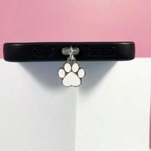 3 piezas Accesorios de tapón antipolvo de metal con diseño de pata de gato, tapón para puerto de carga de teléfono - Multicolor - Ver 8