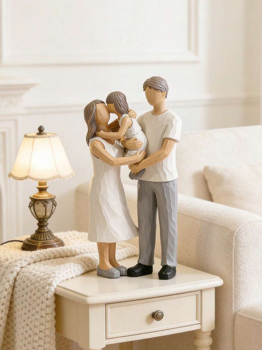 Tượng gia đình bằng nhựa theo phong cách Bắc Âu, tác phẩm điêu khắc tối giản hình cha mẹ và con cái, vật trang trí nhà hiện đại, thích hợp cho phòng khách, phòng ngủ, bàn làm việc, giá sách, bệ lò sưởi, quà tặng tân gia, quà kỷ niệm, quà Ngày của Mẹ, quà Ngày của Cha, quà sinh nhật, vật trang trí bàn làm việc nghệ thuật. - A - Xem 1