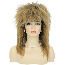 HAIRJOY Synthetic Hair 80s Tina Diva Costume Wig For Women  Blonde Rocker Mullet Wigs Glam Punk Rock Rockstar Cosplay WigY2K Women's Hair Bundle: Wigs, Extensions, Wig Caps & Hair Accessories - A1 - View 9