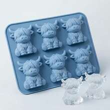 1 Pc Mini Highland Cow Ice Cube Mold - Cute 3D Ice Cubes Suitable For Drinks, Parties, And Gifts - 彩色 - 查看 3