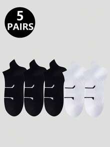 1/5/10 pares de calcetines invisibles, transpirables y antideslizantes con diseño de malla, que absorben la humedad, adecuados para fitness y running - Multicolor - Ver 11