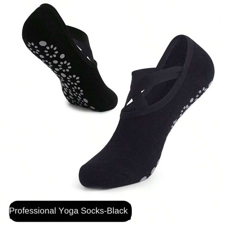 1 đôi tất tập Pilates và Yoga quai chéo dành cho nữ, thoáng khí, thấm hút mồ hôi, tất ba lê, chống trượt, tất thể thao, phù hợp cho mọi mùa. - Nhiều màu - Xem 10