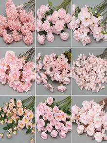 Ramo de boda cautivador 2026 hecho de rosas artificiales de alta gama, decorado con perlas lujosas, adecuado para ocasiones especiales elegantes. Ofrece una variedad de opciones de color, estilos diversos y especificaciones de tamaño. - Amarillo - Ver 6