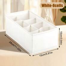 1pc Foldable Drawer Divider Storage Box, Fabric Organizer Basket For Wardrobe, Suitable For Underwear, Bras, Socks, Ties, Accessories, Bedroom Storage - Grey - View 35