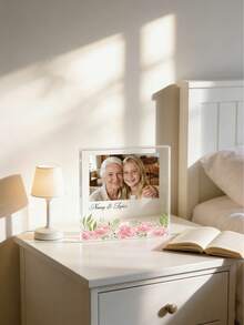 Customized Wildflower Acrylic Photo Frame, Personalized Mother's Day Decoration, Grandmother Gift. Customized Acrylic Decorations, Personalized Mother's Day Gift, Grandmother Photo Frame, Floral Acrylic Desktop Decoration, Family Keepsake. - Multicolor - View 6