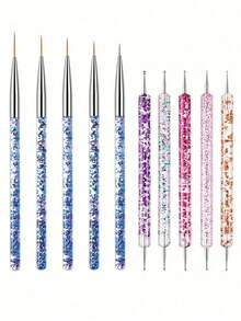 Bộ cọ vẽ móng 15 món, bao gồm cọ sơn gel, cọ vẽ móng và các dụng cụ làm móng khác. - Nhiều màu - Xem 10