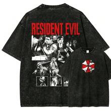 Resident Evil23 Washed Unisex T-Shirt - Black - View 5