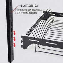 3 Tier Hanging Dish Drying Rack Large Stainless Steel Wall Mount Drainer Kitchen - As Pic - View 4