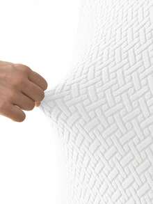 1 pièce/4 pièces set Housse de coussin de chaise jacquard, Housse de chaise extensible de couleur unie, Matériau élastique convenant à toutes les saisons, Convient pour la maison, l'hôtel, les chaises de loisirs, résistant aux taches, anti-rayures, articles ménagers, housse de chaise - Blanc - Voir 6