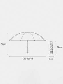1pc 12-Rib Extra Large Reinforced Thick Umbrella, Suitable For Rainy And Sunny Days, UV Protection,Outdoor,Garden,Travel Essentials,Portable Essentials,Beach Essentials,Graduation Season,Commencement,Graduation Ceremony,Graduation Gift,Graduation Present,Graduation Gift,Graduation Present,Congrats Grad,Congratulations Graduate,Valedictorian,Finish School,Graduation Party,Outdoor Essentials,Travel Portable,Hiking Essentials,Camping Essentials,Portable Tools,Summer Essentials ,Summer Portable - As Shown In the Figure - View 8