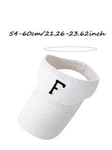 1 chiếc mũ len nữ in chữ cái A-Z theo yêu cầu, mũ len hở đỉnh thời trang, mũ len nhẹ thoáng khí unisex, thích hợp cho các hoạt động hàng ngày, ngoài trời, phong cách thường ngày và chống nắng, đi biển, du lịch. - trắng - Xem 11