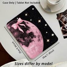 1件平板電腦保護殼附支架，粉色星星與月亮圖案，相容於 Honor 8/9/10/X8/X8A/X9/X8Pro/X9Pro、MatePad SE 11"/MatePad 11"/11.5"/MatePad Pro、Apple 10th/11th Gen 2025 (A16) - 彩色 - 查看 5