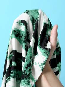 男士扎染印花单排扣休闲短袖衬衫 - 綠色 - 查看 6