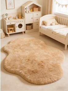 1pc Solid Color Asymmetrical Faux Fur Rug, Cute Gaming Mat, Decorative Carpet, Bedroom Decor, Small Rug, Carpet, Home Decor, Outdoor Rug, Washable Rug, Graduation/Mother's Day Gift - Multicolor - View 5