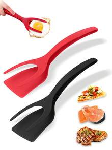 1pc 2-In-1 Steak Scoop And Clip, Multifunctional Non Stick Kitchen Flip Scoop, Steak Clip, Barbecue Clip, Pancake Flipper, Egg Flip Scoop Pliers, Kitchen Frying Pan Scoop, Frying Pan Scoop Pliers, Food Clip Baking Tool, Suitable For Steak, Bread, Fried Fish, Pancakes, Eggs, Toast, Corn Tortillas, Sandwiches, Etc - Multicolor - View 12