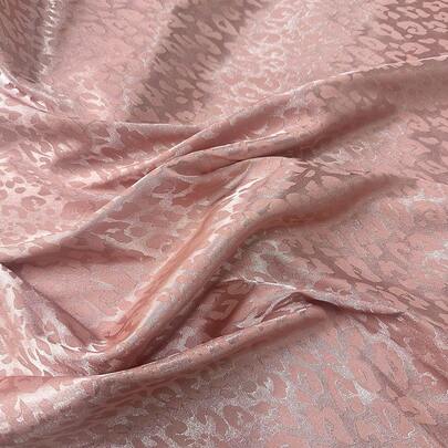 1pc High-Quality Jacquard Fabric With Pink Leopard Print And Geometric Pattern, Soft And Comfortable Material, Suitable For Elegant Interior Decoration, DIY Sewing Of Dresses, Formal Wear, Pajamas, Pillowcases, Tablecloths, Curtains And Other Handicrafts