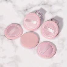 5个单面压制缎带粉扑，圆形小号散粉扑，定妆工具 - 彩色 - 查看 1