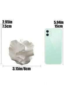 1pc Fan-Shaped Vase, Resin Sandstone Texture Vase, Suitable For Home Decor And Living Room Tabletop Decoration - Multicolor - View 3