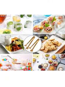 1/5 chiếc kẹp kẹo hình trái tim và hình vuông bằng thép không gỉ mạ vàng, kẹp kẹo ăn vặt, đồ dùng tiệc tùng, đồ dùng đám cưới, thích hợp cho các buổi họp mặt gia đình, sinh nhật, đám cưới và Giáng sinh. - Xem 8