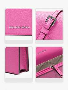 Michael Kors Túi đeo chéo MK Jet Set dành cho nữ, túi xách nhỏ có nắp gập và dây đeo điều chỉnh được. - Hồng - Xem 5