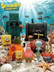 SpongeBob SquarePants Bộ trang trí bể cá hình ngôi nhà dứa SquarePants (1 món), Bộ trang trí bể cá SquarePants, Đồ trang trí bể cá, Trang trí cảnh quan bể cá, Lý tưởng để tạo không khí tiệc tùng ngày lễ với bạn bè, Trang trí tiệc (Sản phẩm thực tế có thể khác hình ảnh) - A - Xem 5