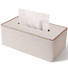 1pc Luxury Fabric Tissue Box, High-Quality Desktop Paper Towel Holder, Creative Home Decor Tissue Box Suitable For Dining Room, Living Room, Kitchen, Bedroom, Mother's Day Gift, Birthday Gift - Dark Grey - View 8